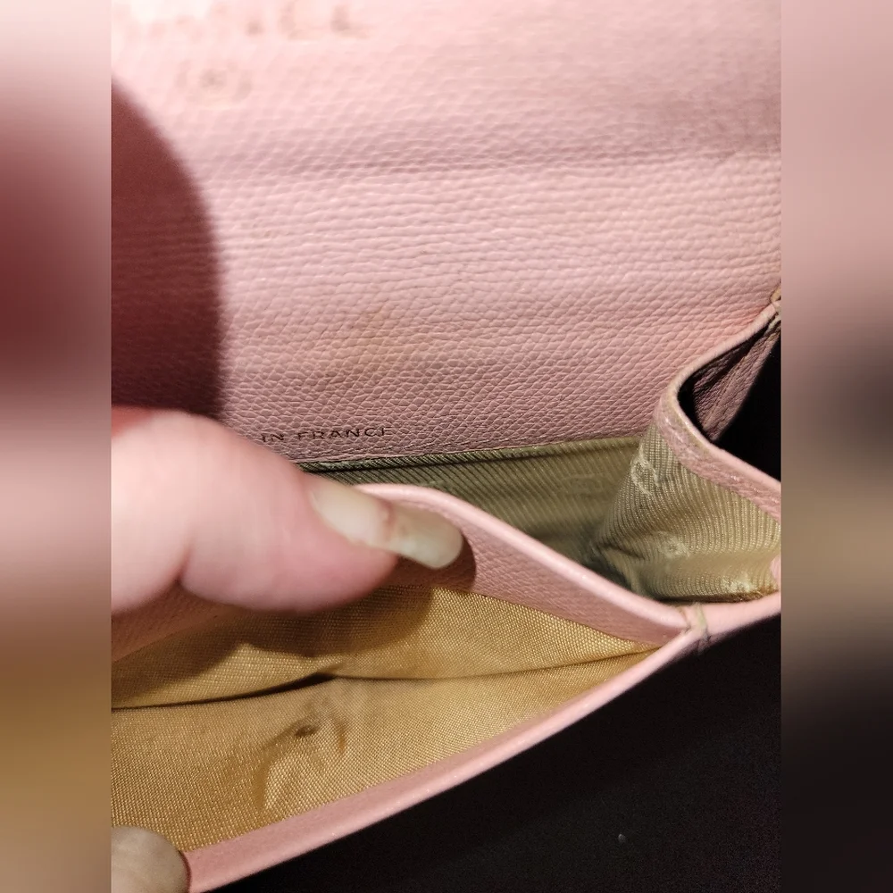 💚❤️SALE!!! CHANEL Pink Card Case/Wallet Caviar key chain - Picture 5 of 9